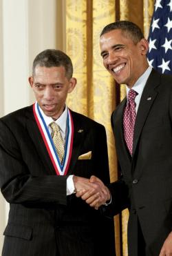 George Carruthers with President Barack Obama