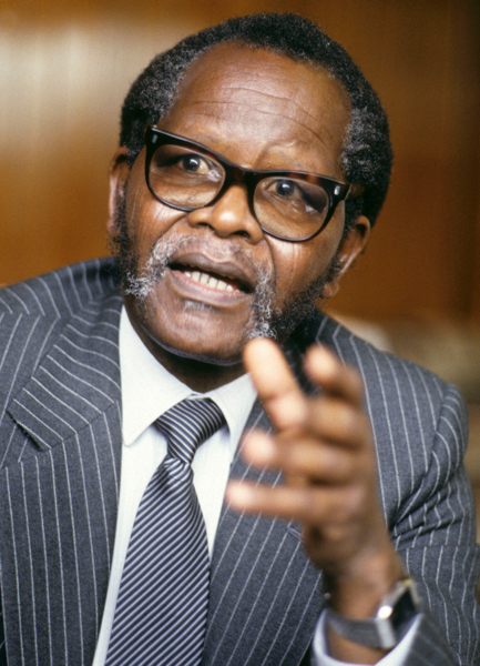 Oliver Tambo, President of the ANC, photographed in 1985