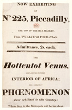 Poster announcing the appearance of Sarah Baartman, 1811 